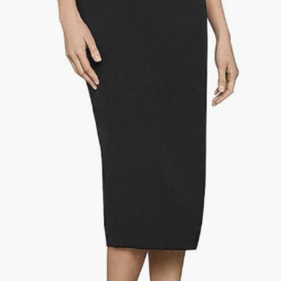 BCBGMAXAZRIA Women's Square Neck Evening Midi Dress, US Size 0, Black - Picture 7 of 9